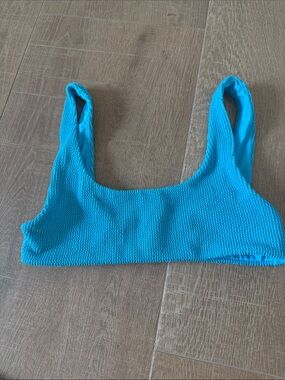 Daily Drills Bright Turquoise Textured Bikini Top